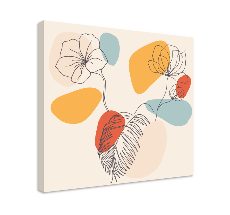 Wandbild Wohnzimmer Botanische Wandtapete - TenStickers