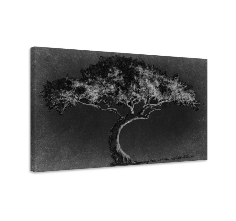 Wandbild baum einsame baum-silhouette - TenStickers