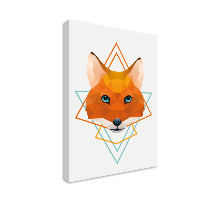 3d leinwandbild polygonales fuchs-kopfdesign - TenStickers