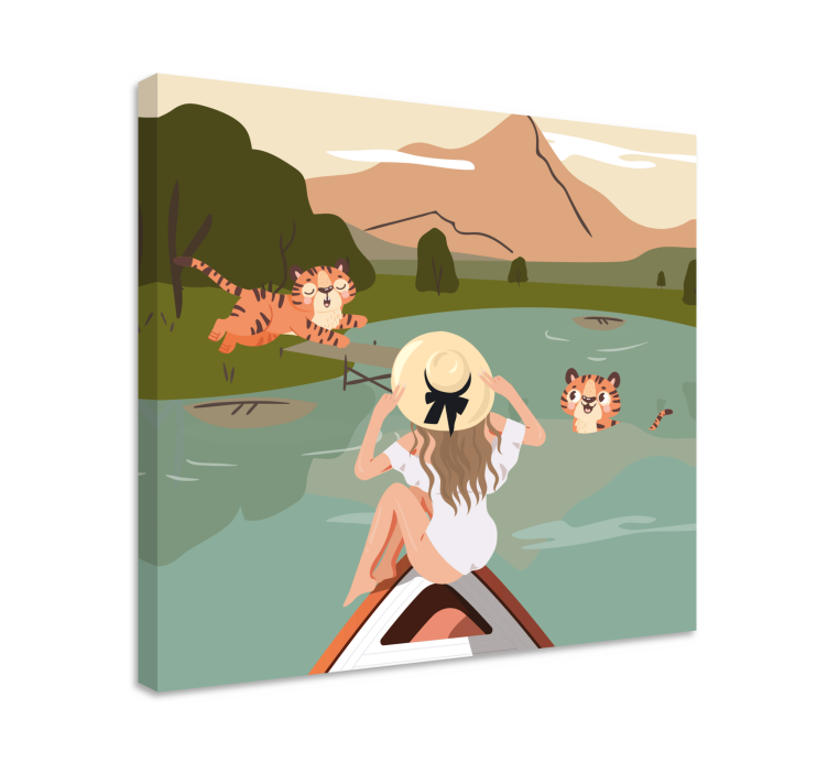 Wandbild tier tiger in der natur - TenStickers