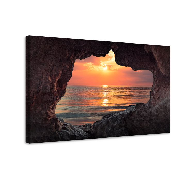 Wandbilder landschaft sonnenuntergang durch felsen - TenStickers