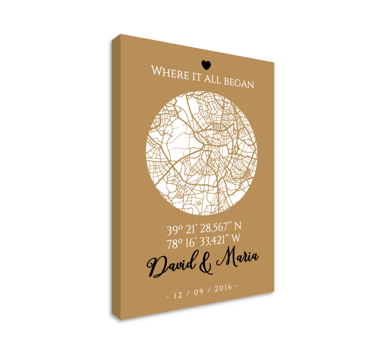 Leinwandbild personalisiert Wo alles begann - TenStickers