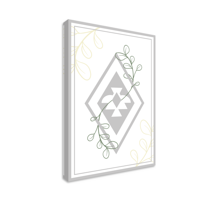 Wandbild Wohnzimmer geometrisches blattmuster - TenStickers