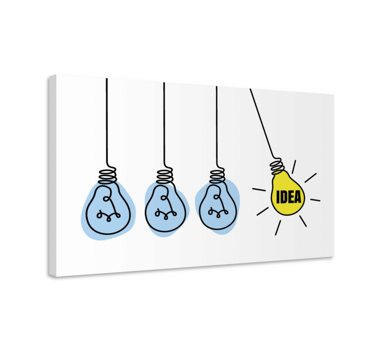 Wandbild Motivation idee mit Lichterbulben - TenStickers