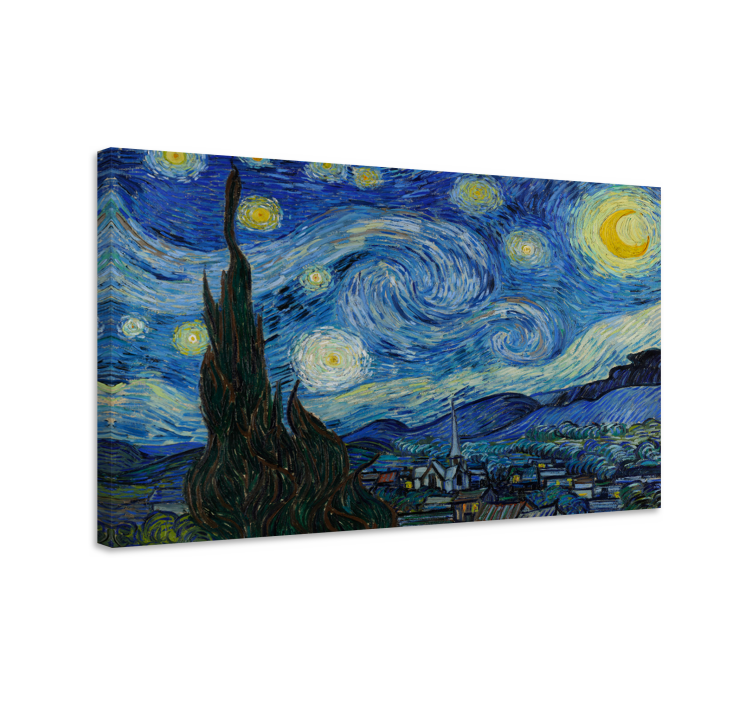 Kunst auf Leinwand "Die Sterne Nacht von Van Gogh" - TenStickers