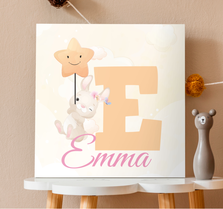 3d leinwandbild glücklicher hase mit stern - TenStickers