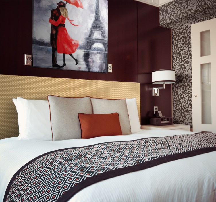 Leinwandbild elegant romantic paris umarmung - TenStickers