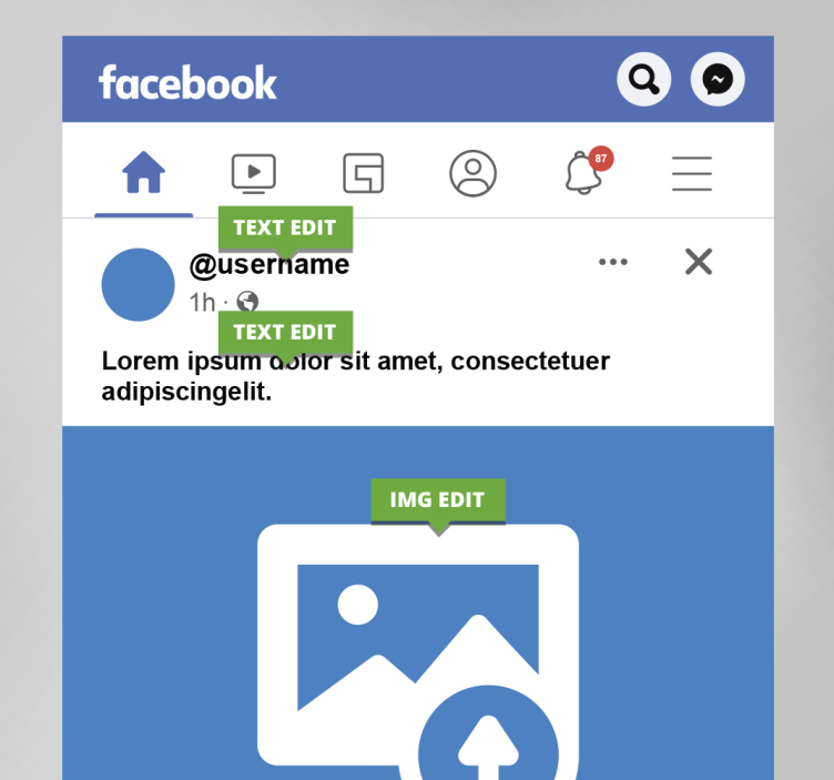 Leinwandbild personalisiert facebook-bildschirm - TenStickers