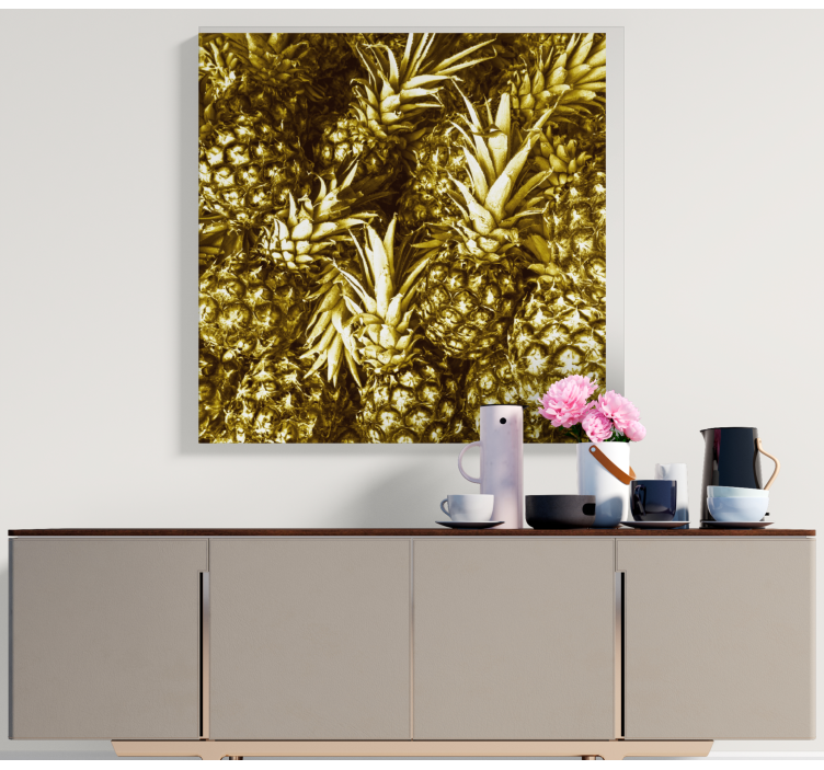 Leinwandbild Obst goldene ananas-cluster - TenStickers