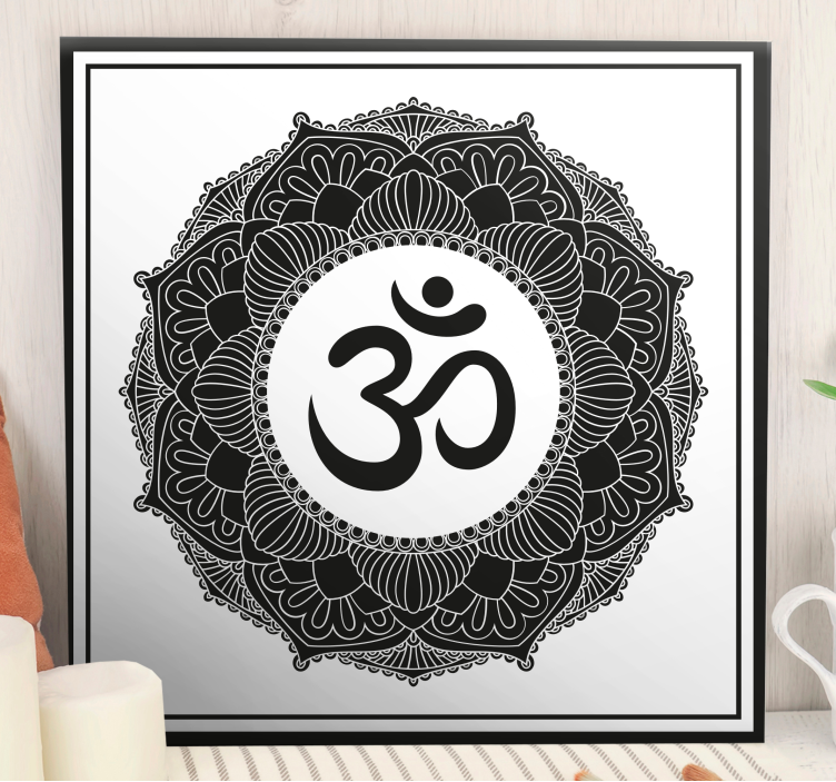 Buddha bilder leinwand mit om symbol mandala - TenStickers