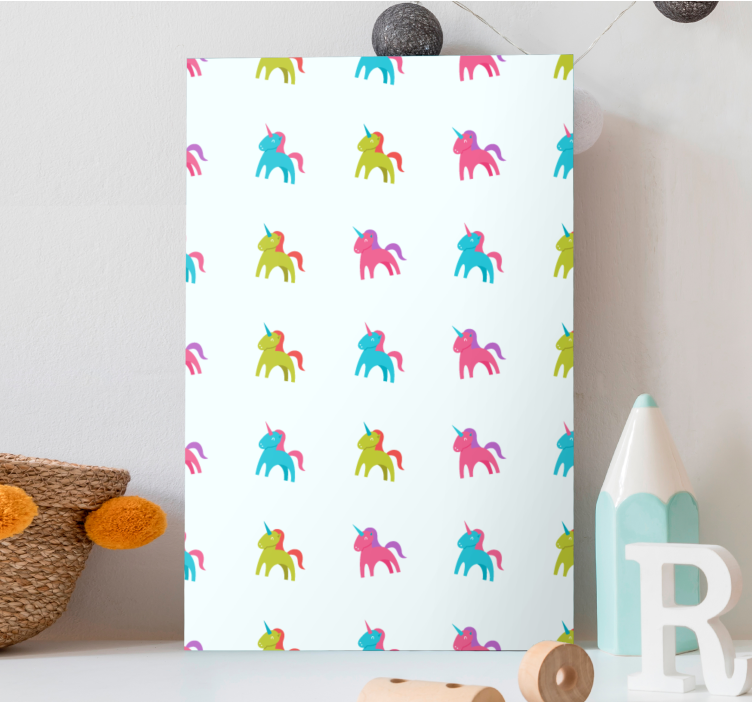 Einhorn wandbild buntes einhornmuster - TenStickers