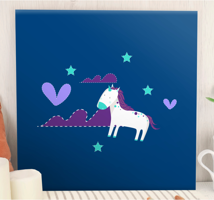 Einhorn wandbild mit bezaubernder einhornszene - TenStickers