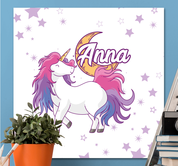 Einhorn wandbild mit sternen - TenStickers