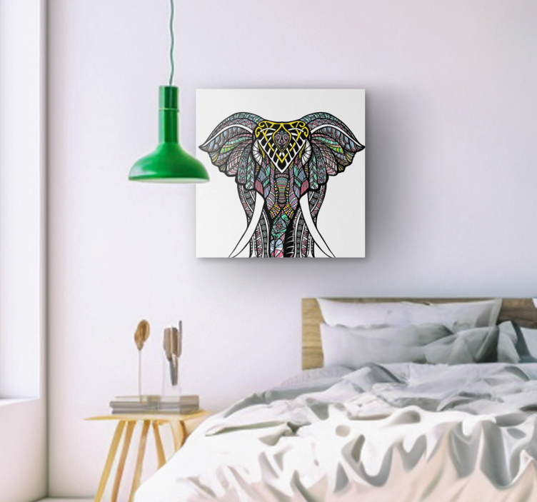 Wandbild Elefant Mehrfarbiger ethnischer elefant - TenStickers