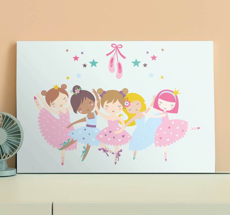 Leinwandbild Kinder Ballettsterne bunte illustration - TenStickers