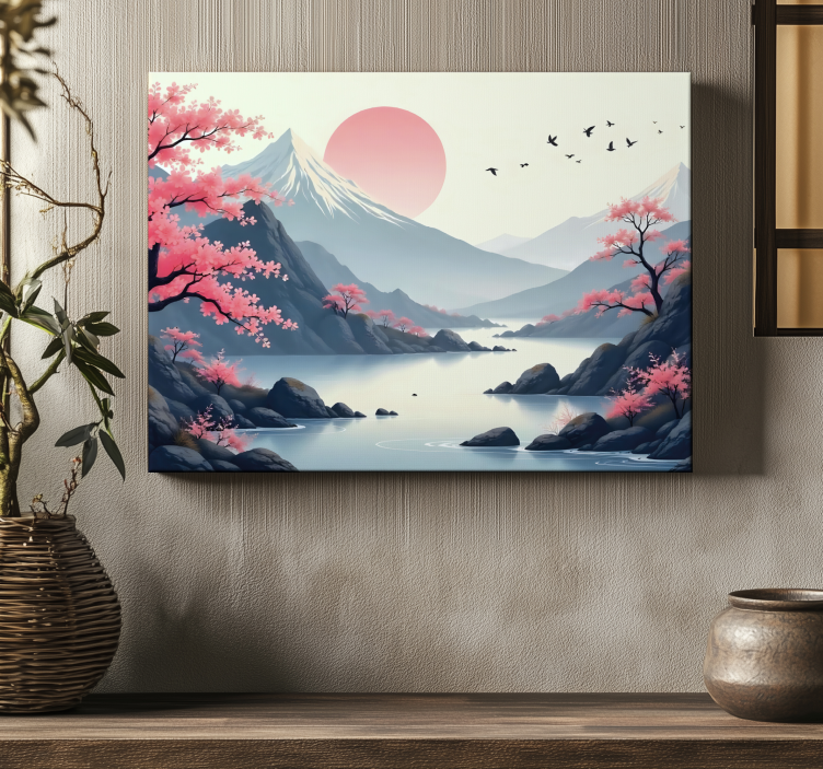 Landschaftsbild Leinwand japanische landschaft - TenStickers