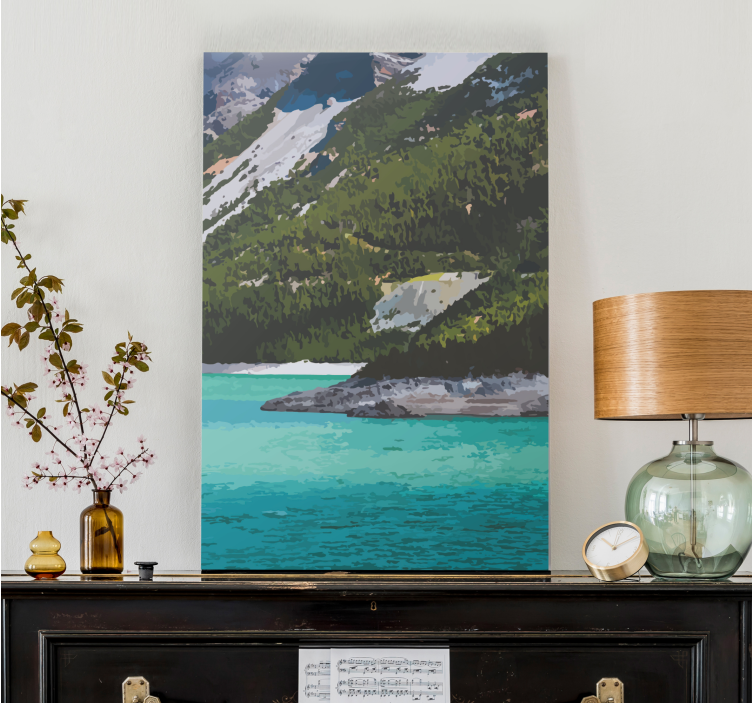 Wandbilder Landschaft ruhiger blick auf die berge - TenStickers