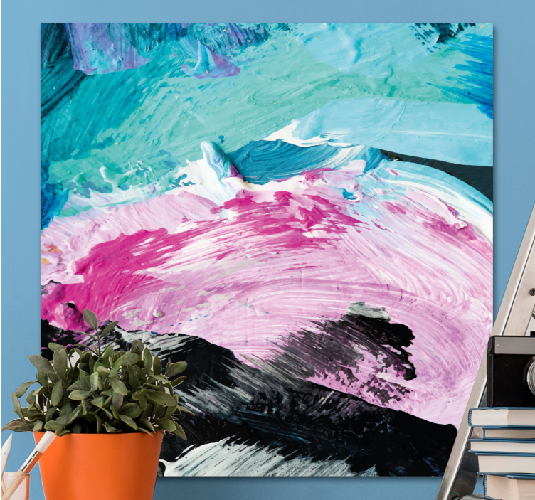 Leinwandbild abstrakt dynamische farbswirbel - TenStickers