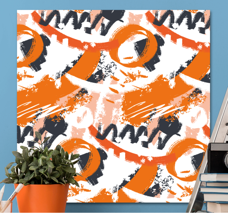 Leinwandbild abstrakt dynamische orange formen - TenStickers