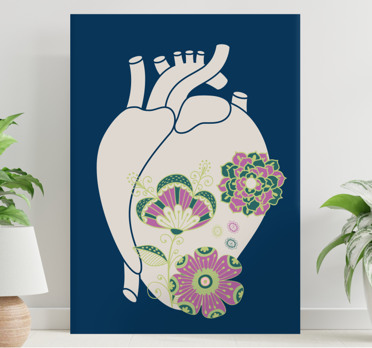 Leinwandbild abstrakt herz blumen design - TenStickers