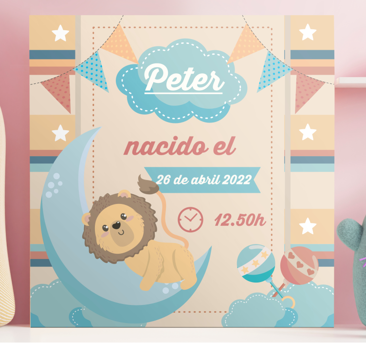 Leinwandbild babys löwen mondfeier - TenStickers