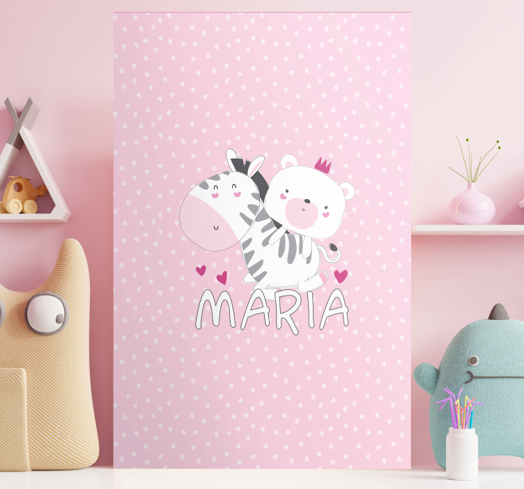 Leinwandbild babys mit niedlichen tierfreunden - TenStickers