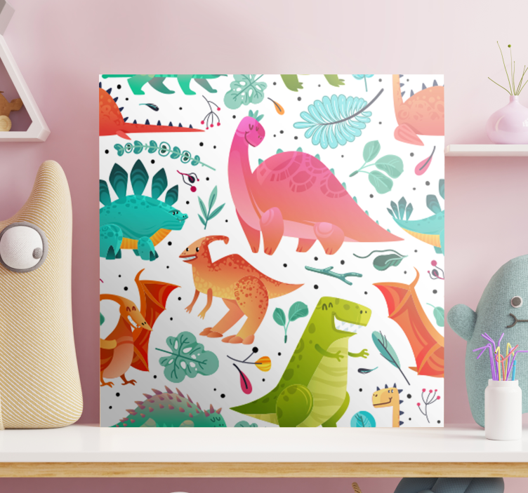 Dinosaurier Wandbild Glückliche dinosaurier für kinder - TenStickers