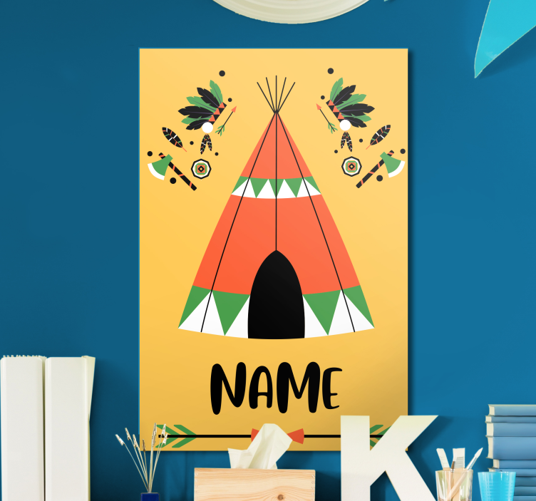 Leinwandbild Kinderzimmer personalisiertes tipi - TenStickers