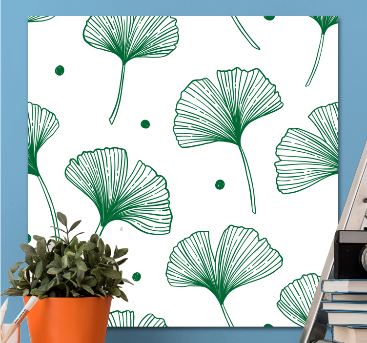 Leinwandbild ginkgo blatt illustration - TenStickers