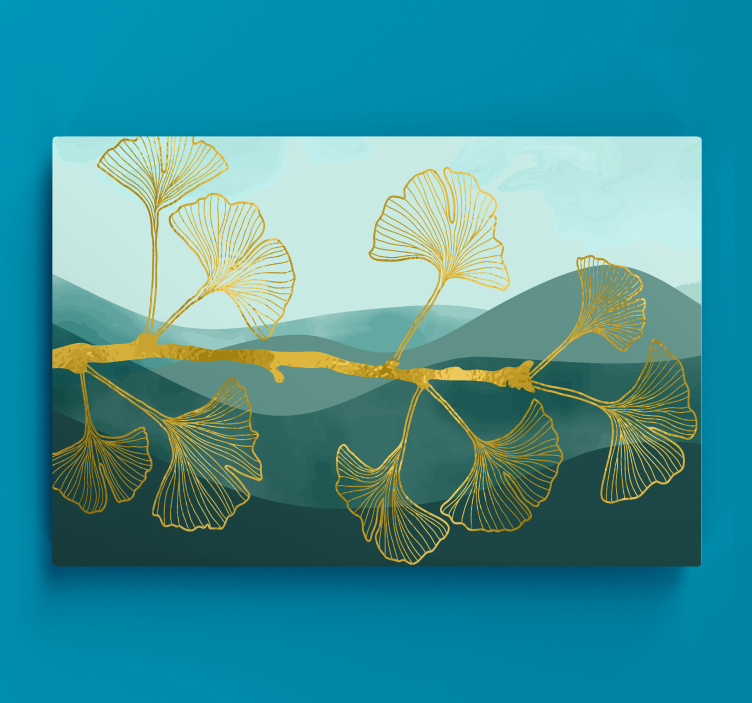 Leinwandbild ginkgo blatt reflexion - TenStickers