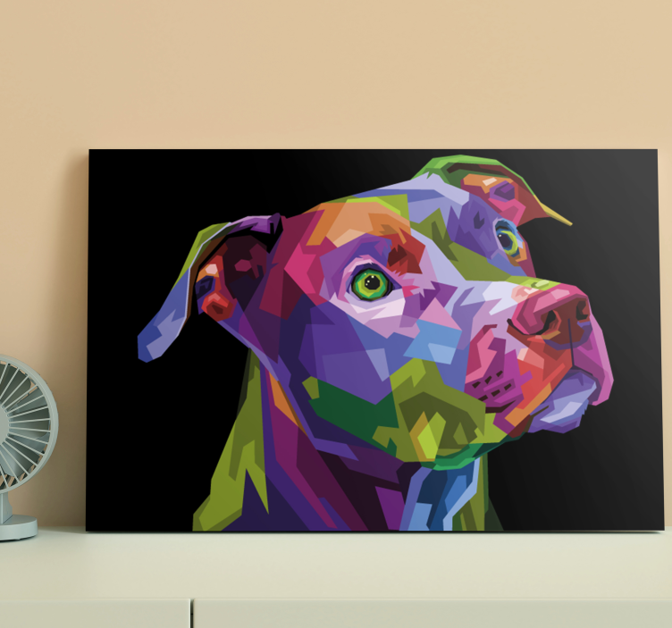 Wandbilder Hunde Mehrfarbiger moderner pitbull - TenStickers