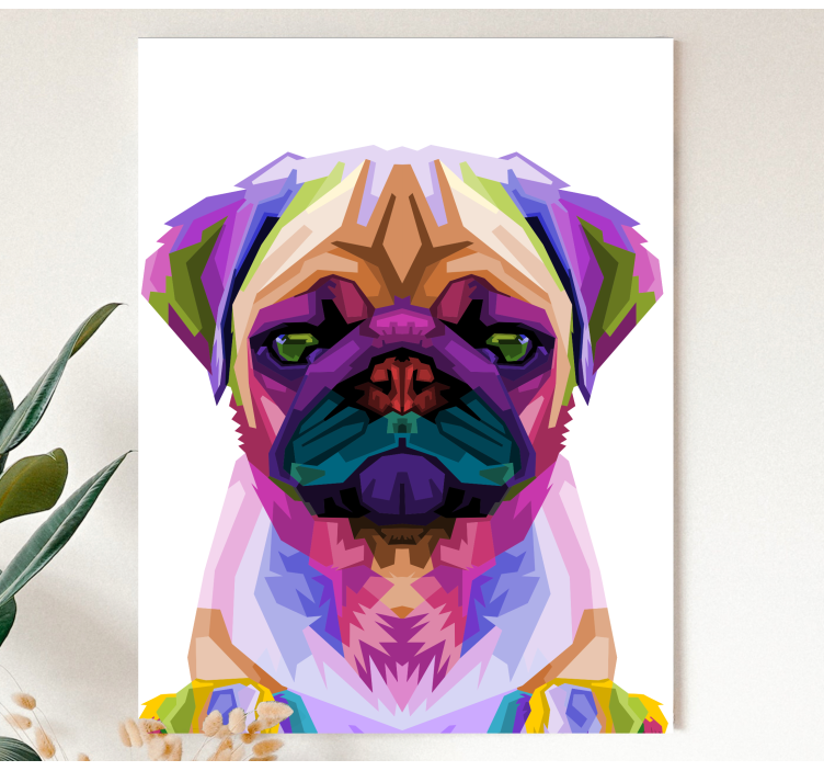 Wandbilder Hunde Pop-art-mops - TenStickers