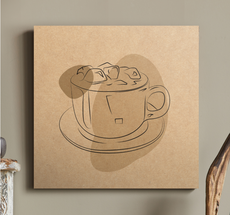 Leinwandbild kaffeetassen illustration - TenStickers