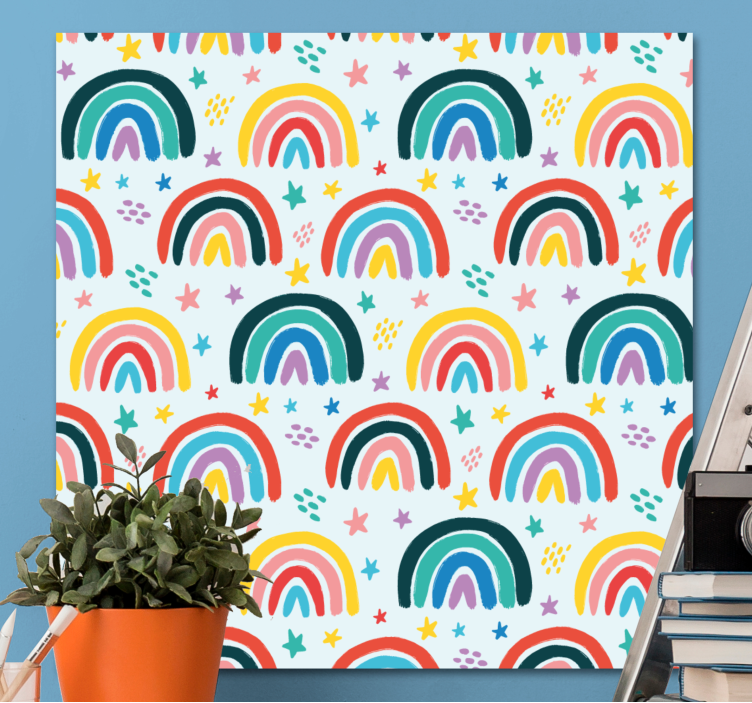 Leinwandbild kinder buntes regenbogenmuster - TenStickers