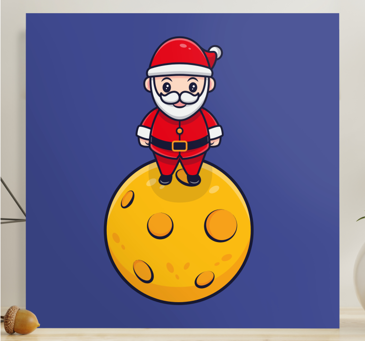 Leinwandbild kinder weihnachtsmann auf dem mond - TenStickers
