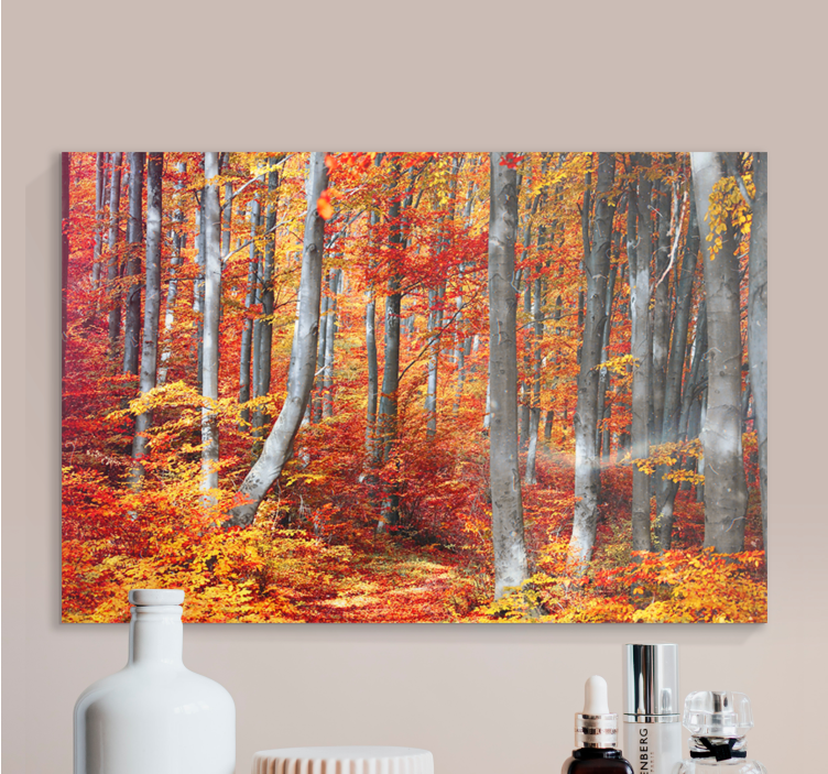 Wandbilder Landschaft Bunter roter alter wald - TenStickers