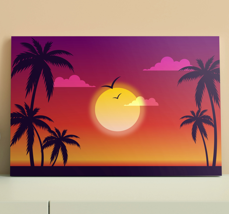 Wandbilder Landschaft Sonnenuntergang der 70er jahre - TenStickers