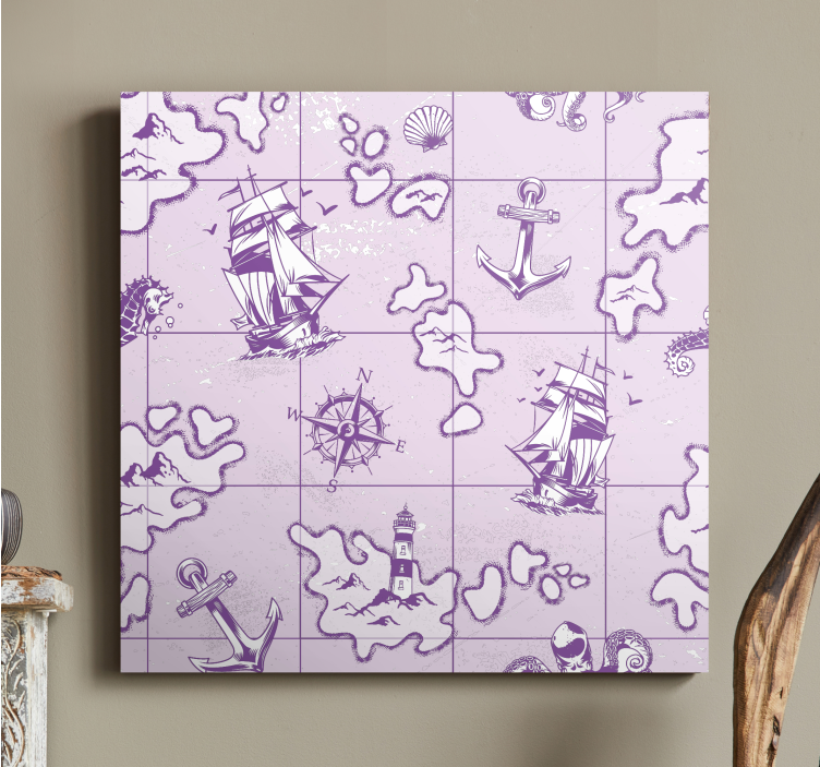 Leinwandbild meer vintage nautischer kompass - TenStickers