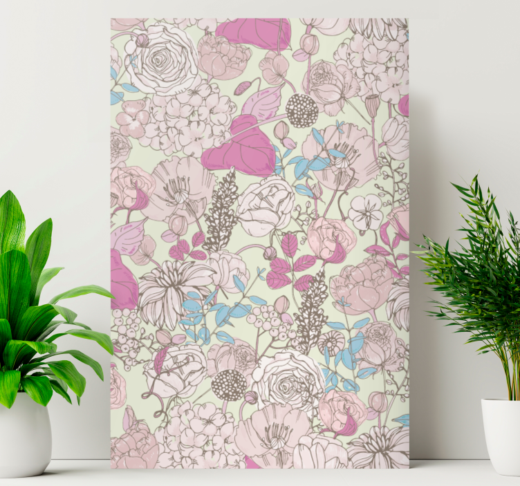 Leinwandbild mit floralem blumenmuster - TenStickers