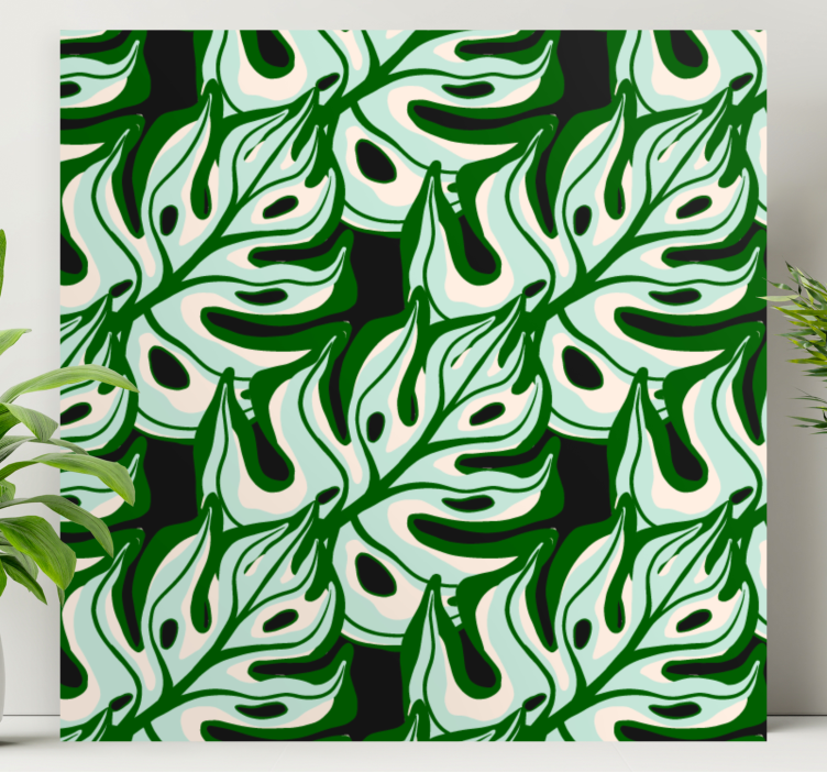 Leinwandbild mit monstera blattmuster - TenStickers