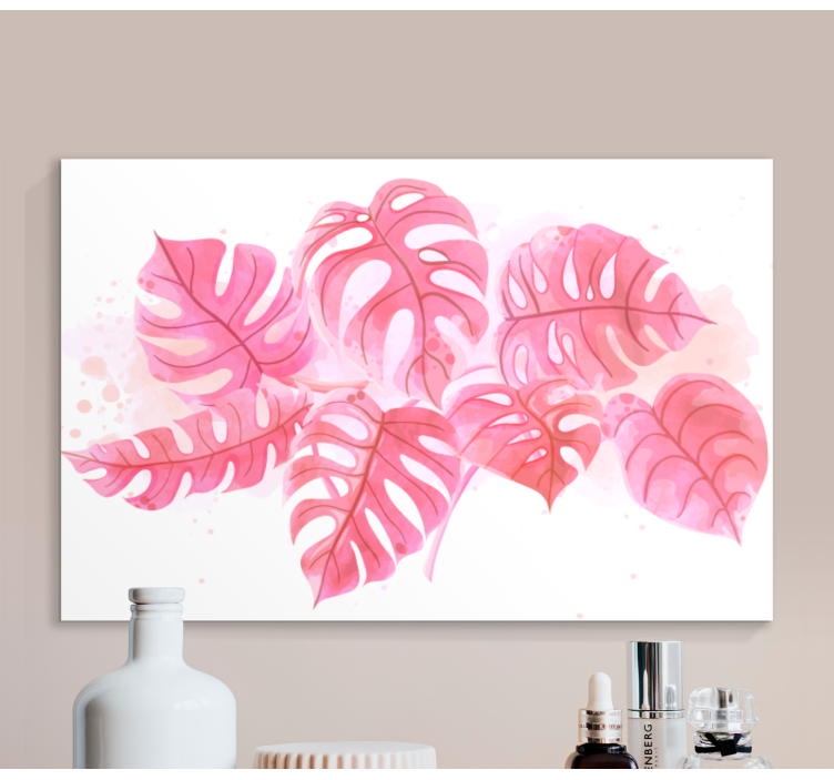 Leinwandbild monstera blatt arrangement - TenStickers