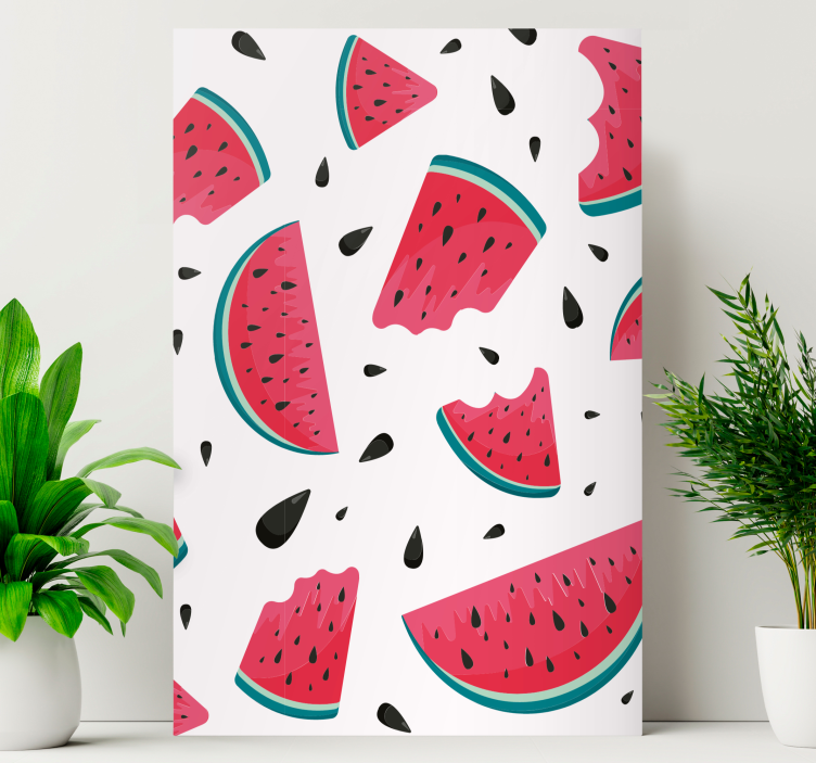 Leinwandbild obst erfrischende wassermelonen scheibe - TenStickers