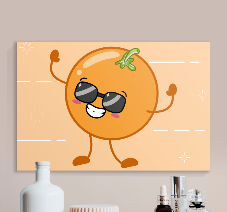 Leinwandbild obst fröhliche orange figur - TenStickers
