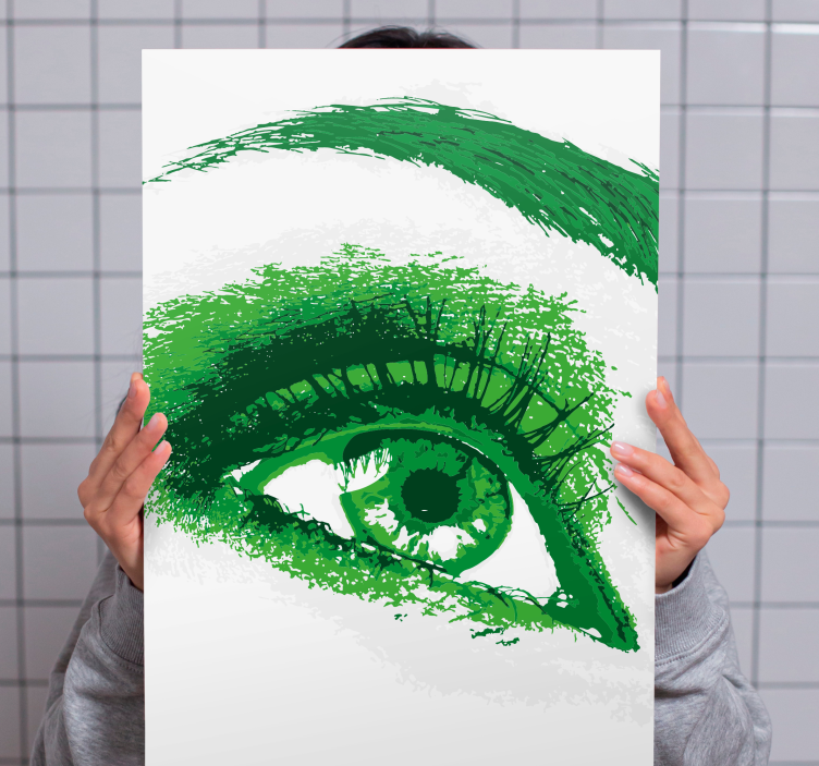 Leinwandbild obst grüne augen illustration - TenStickers