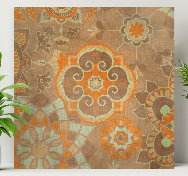 Leinwandbild oriental mit aufwendigen botanischen motiven - TenStickers