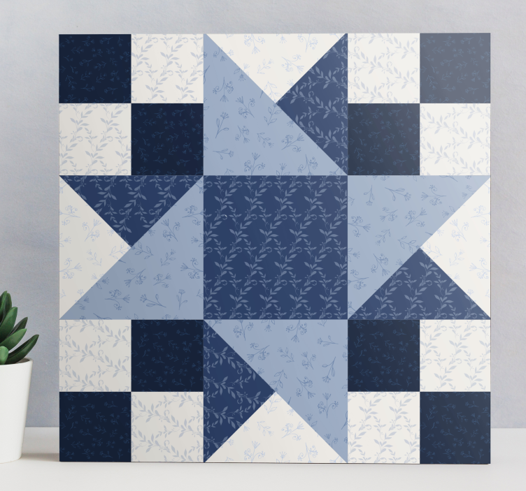 Leinwandbild ornament im stern patchwork design - TenStickers