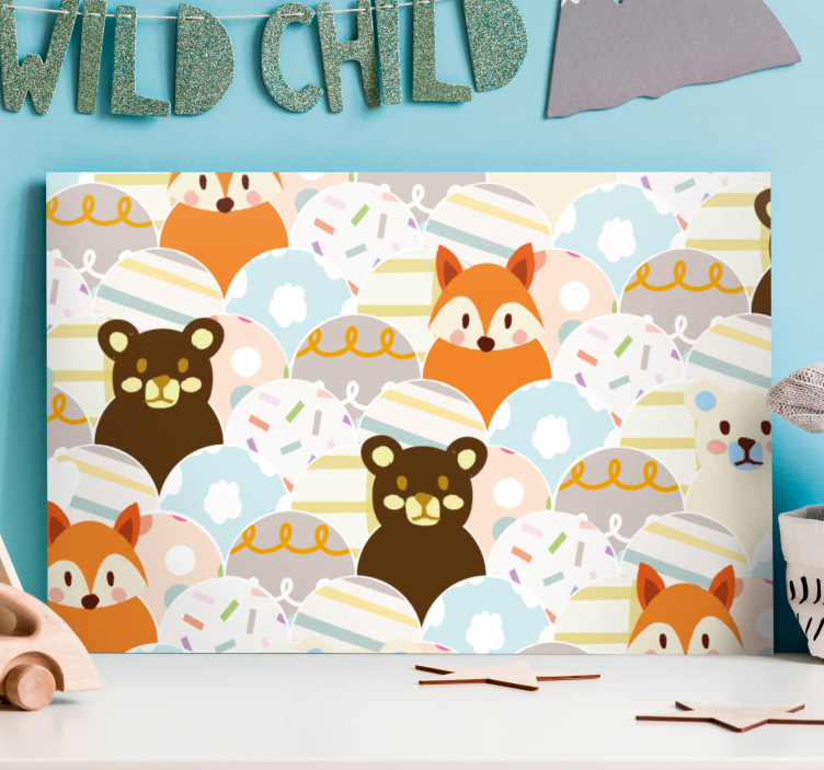 Leinwandbild persönlichkeit mit bezaubernden tiergesichtern - TenStickers