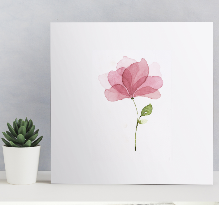 Leinwand Pflanzen Aquarell rosa blume - TenStickers