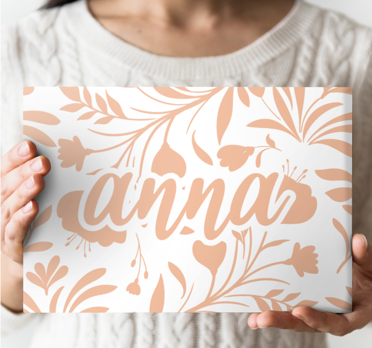 Leinwand Pflanzen Rosa vintage-blätter-muster - TenStickers