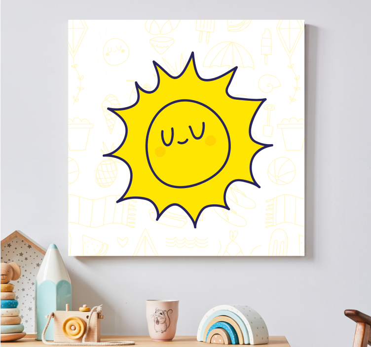 Wandbild Schlafzimmer Einfache handgezeichnete sonne - TenStickers